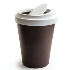 Mini Mülleimer / Tischeimer Coffee Bin mit Schwingdeckel, braun