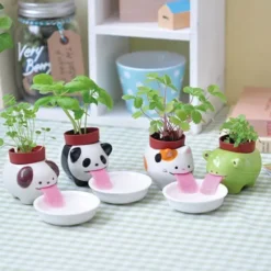 Mini Pflanzset PEROPON PANDA Keramik, selbstbewässernd