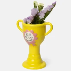 Minivase TROPHY 11,5 cm gelb – kleine Pokal Vase