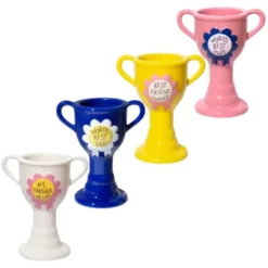 Minivase TROPHY 11,5 cm gelb – kleine Pokal Vase