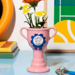 Minivase TROPHY 11,5 cm rosa – kleine Pokal Vase