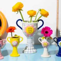 Minivase TROPHY 11,5 cm rosa – kleine Pokal Vase