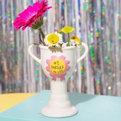 Minivase TROPHY 11,5 cm weiß – kleine Pokal Vase #1 Partner in Life