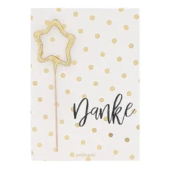 Mini Wondercard mit Wunderkerze DANKE dots gold
