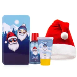 Männer Geschenkset Dose SANTA & YETI – Duschgel, Aftershave & Weihnachtsmütze