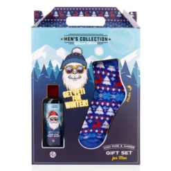 Männer Geschenkset GET YETI FOR WINTER, Duschgel & Weihnachtssocken
