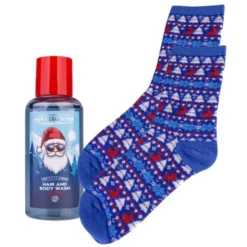 Männer Geschenkset GET YETI FOR WINTER, Duschgel & Weihnachtssocken