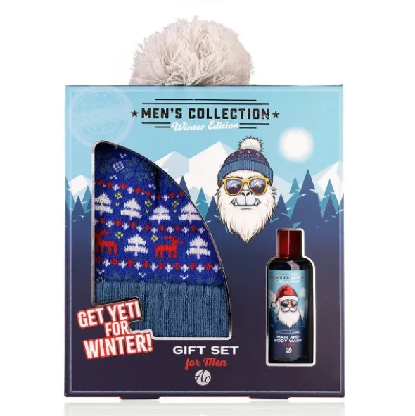 Männer Geschenkset GET YETI FOR WINTER, Duschgel & Wintermütze XMAS