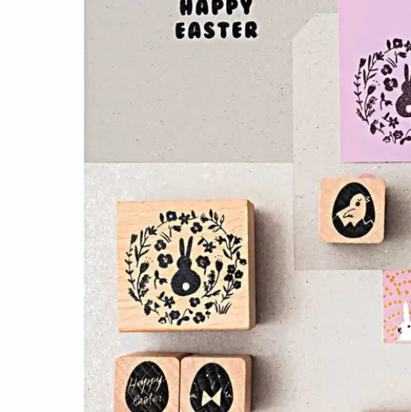 Motiv Holzstempel Set Ostern + Stempelkissen