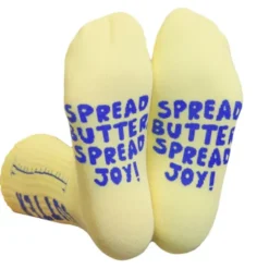 Motivsocken Butter - Spruchsocken "Spread Butter, Spread Joy!"