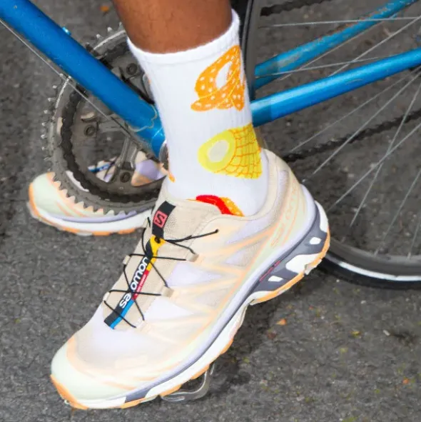 Motivsocken Fastfood - Spruchsocken "good food, good mood"