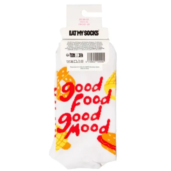 Motivsocken Fastfood - Spruchsocken "good food, good mood"