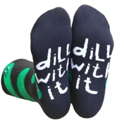 Motivsocken Gurken - Spruchsocken "Dill with it"
