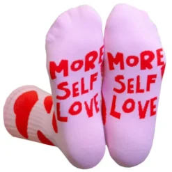 Motivsocken Herzen - Spruchsocken "More Self Love"