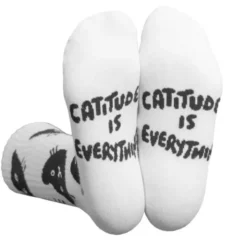 Motivsocken Katzen - Spruchsocken "Catitude Is Everything"