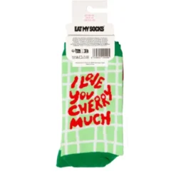 Motivsocken Kirschen - Spruchsocken "I love you cherry much"