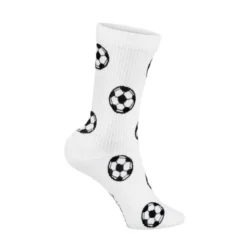 Motivsocken mit Fußbällen – weiße Socken mit Fußballmotiv Gr. 36-39