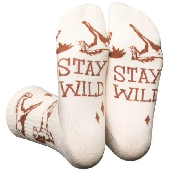 Motivsocken Pferde - Spruchsocken "Stay wild"
