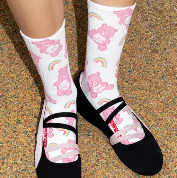 Motivsocken Regenbogen-Bären - Spruchsocken "I don´t care"