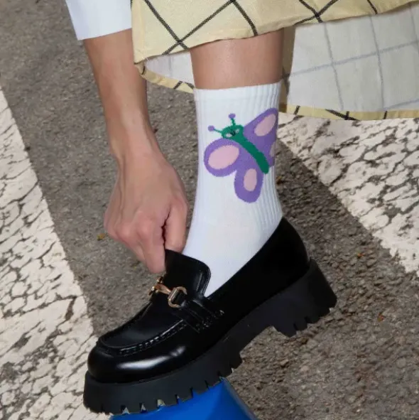 Motivsocken Schmetterling - Spruchsocken "let your dreams be your wings"