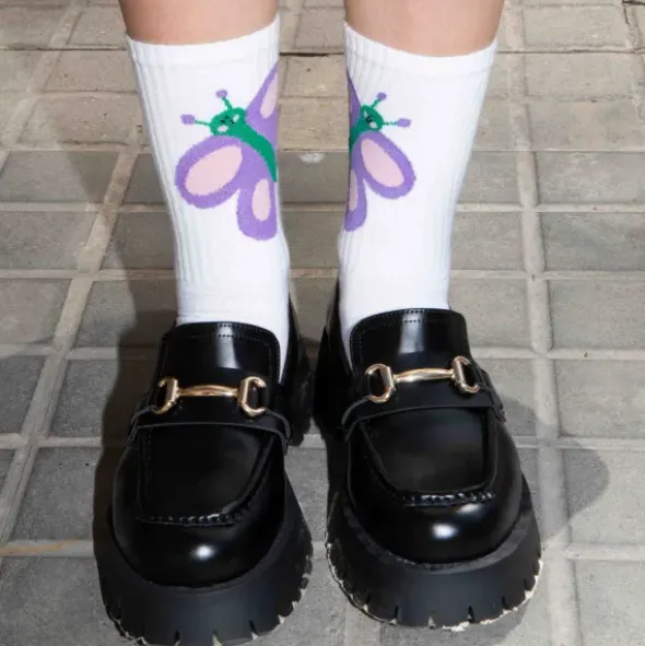 Motivsocken Schmetterling - Spruchsocken "let your dreams be your wings"