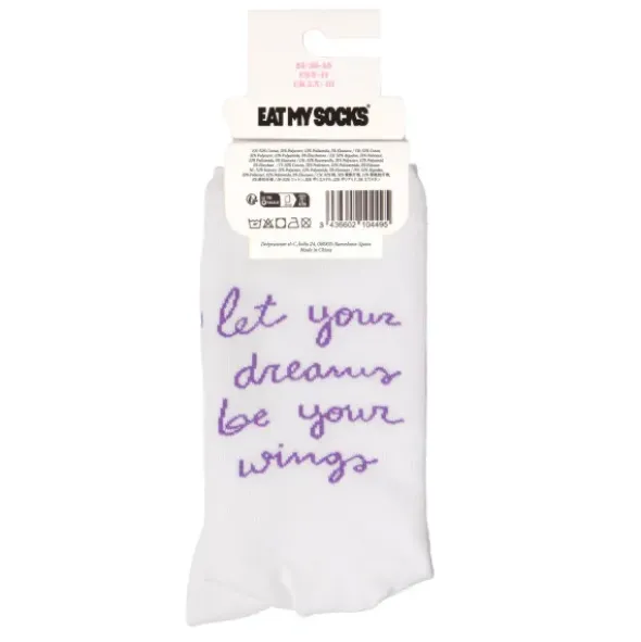 Motivsocken Schmetterling - Spruchsocken "let your dreams be your wings"