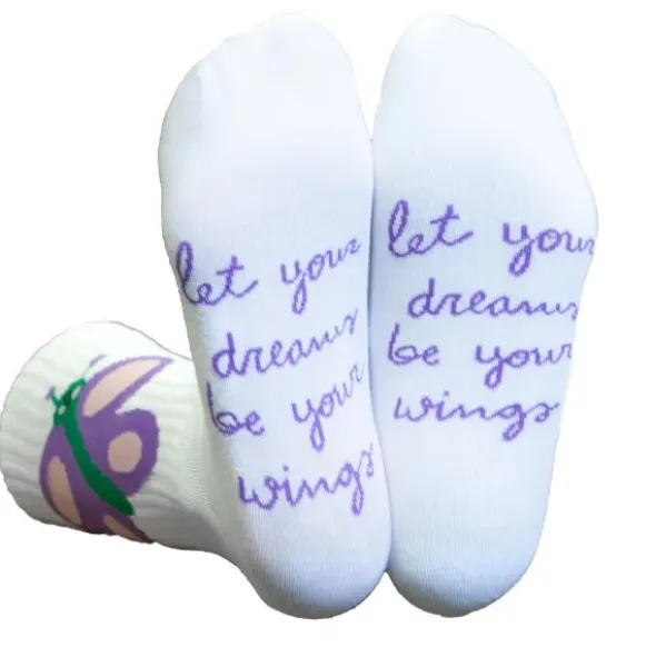 Motivsocken Schmetterling - Spruchsocken "let your dreams be your wings"