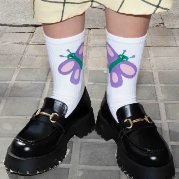 Motivsocken Schmetterling - Spruchsocken "let your dreams be your wings"