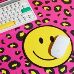 Mousepad Happy Face - rund Ø 21cm, leuchtet im Dunkeln