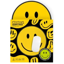 Mousepad Happy Face - rund Ø 21cm, leuchtet im Dunkeln