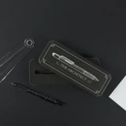 Multifunktionsstift The Architekt schwarz - Kugelschreiber mit Wasserwaage, Stylus, Bits & Lineal