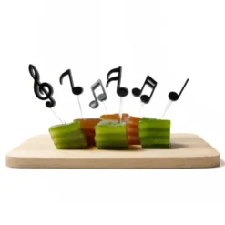 Musiknoten Party-Piekser MELODELICIOUS 6er-Set - schwarz