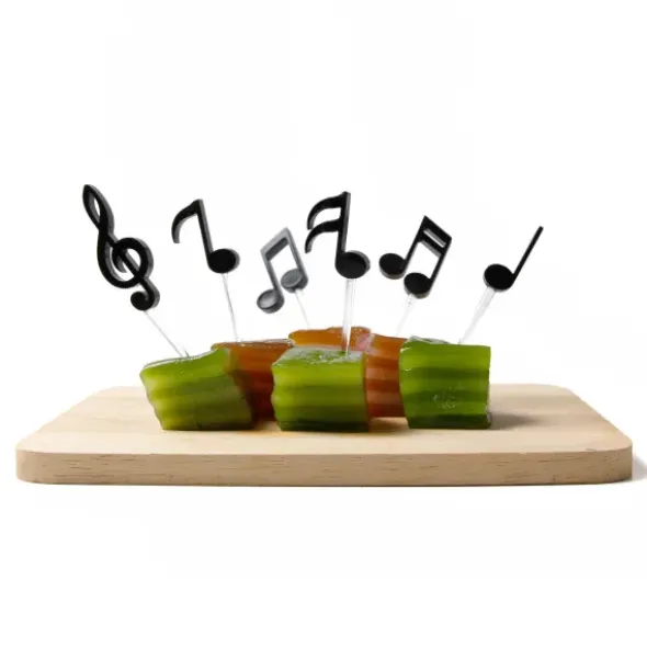 Musiknoten Party-Piekser MELODELICIOUS 6er-Set - schwarz