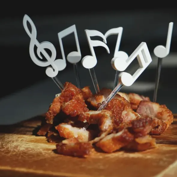 Musiknoten Party-Piekser MELODELICIOUS 6er-Set - schwarz