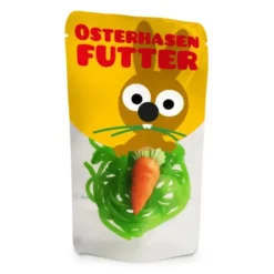 Naschbeutel Osterhasen Futter - Fruchtgummischnüre & Zucker-Möhre