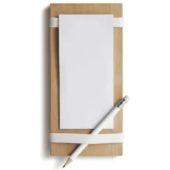 Notizblockhalter weiß - Wandorganizer Eichenholz mit Block & Magnetfunktion