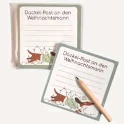 Notizblock mit Stift - Dackel-Post an den Weihnachtsmann