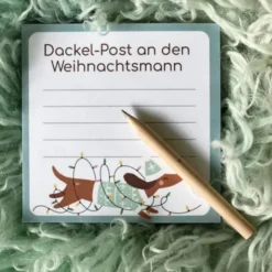 Notizblock mit Stift - Dackel-Post an den Weihnachtsmann