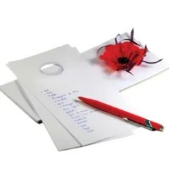 Notizblock Zupf mit 3D Blume rot - 120 Blatt Merkblock 21 x 10 cm & Papierblume auf Saugnapf