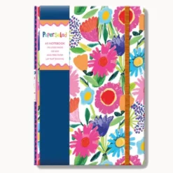 Notizbuch DIN A5 liniert mit 192 Seiten – Notizheft im farbenfrohen Blumendesign