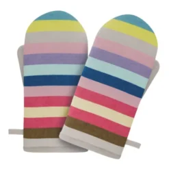 Ofenhandschuhe Paar, bunt gestreift - Set Nr. 5