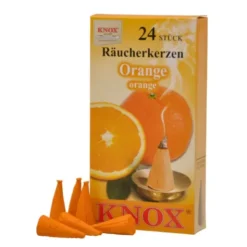 Original Räucherkerzen ORANGE, 24 Räucherkegel