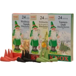 Original Räucherkerzen WEIHNACHTSDÜFTE 3er-Set a 24 Räucherkegel