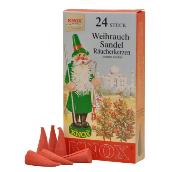 Original Räucherkerzen WEIHRAUCH-SANDEL, 24 Räucherkegel