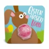 Osterhasen Lolli - Brauselutscher auf Karte mit Oserhasenmotiv