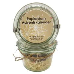 Papierstern Adventskalender - im Weckglas
