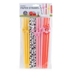 Papier-Strohhalme Farm 12 Stück
