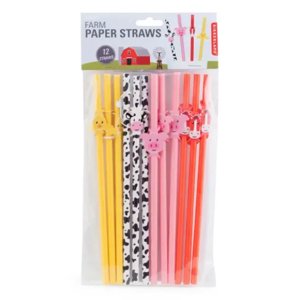 Papier-Strohhalme Farm 12 Stück