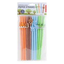 Papier-Strohhalme Woodland 12 Stück