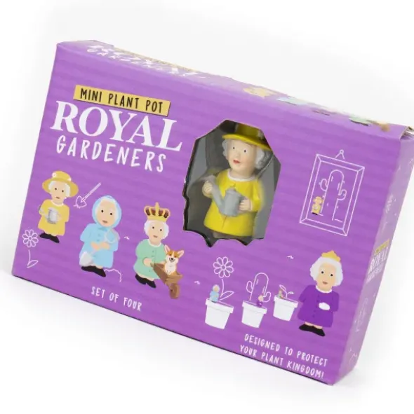 Pflanzenstecker - königliche Mini Gartenzwerge 4er Set